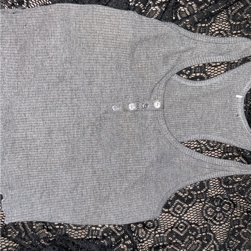 Gray Ribbed Women's Tank Top